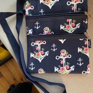 NGil Crossbody Vegan Handbag Anchor & Roses NWOT